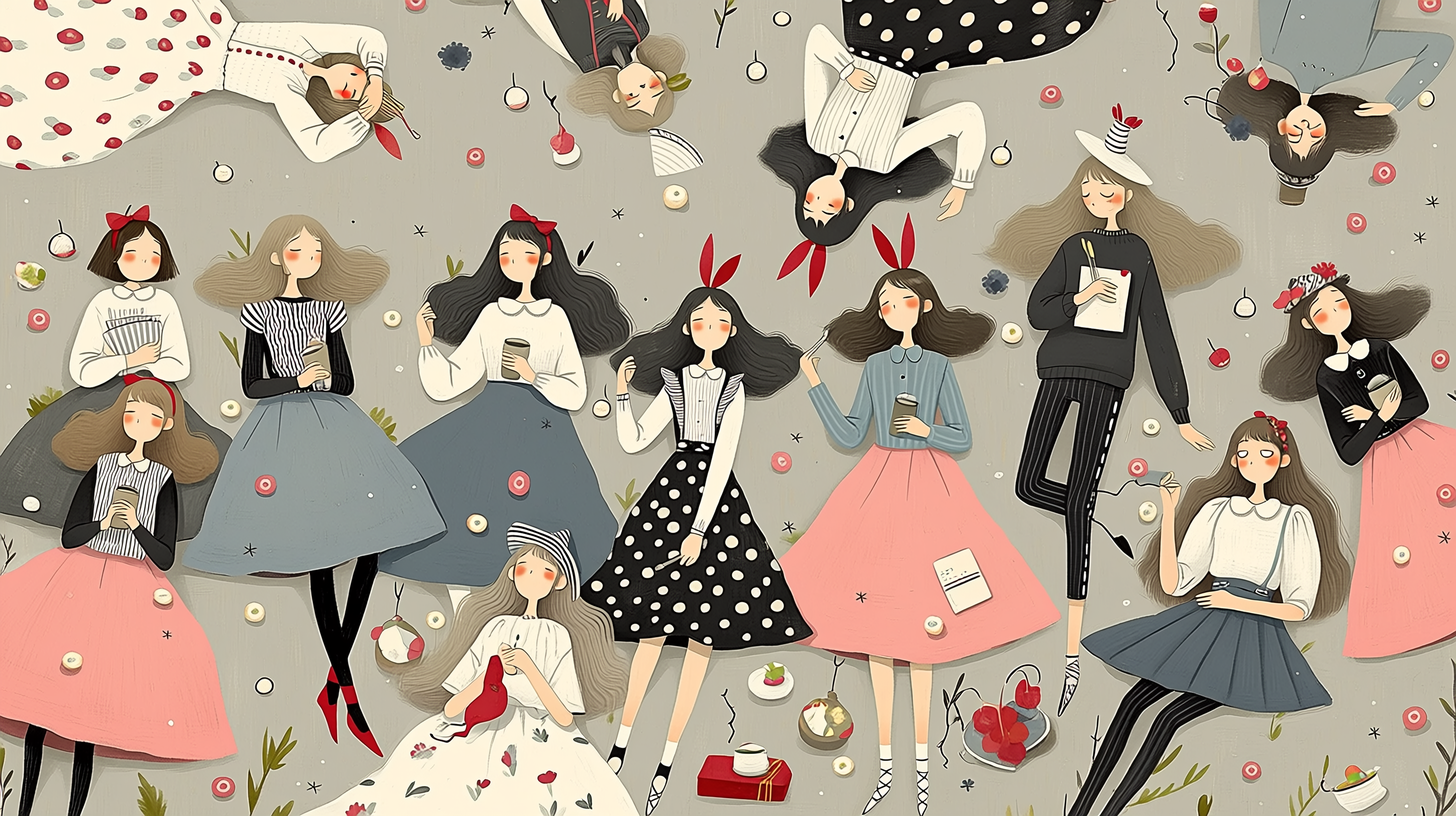 昼寝をしている女性