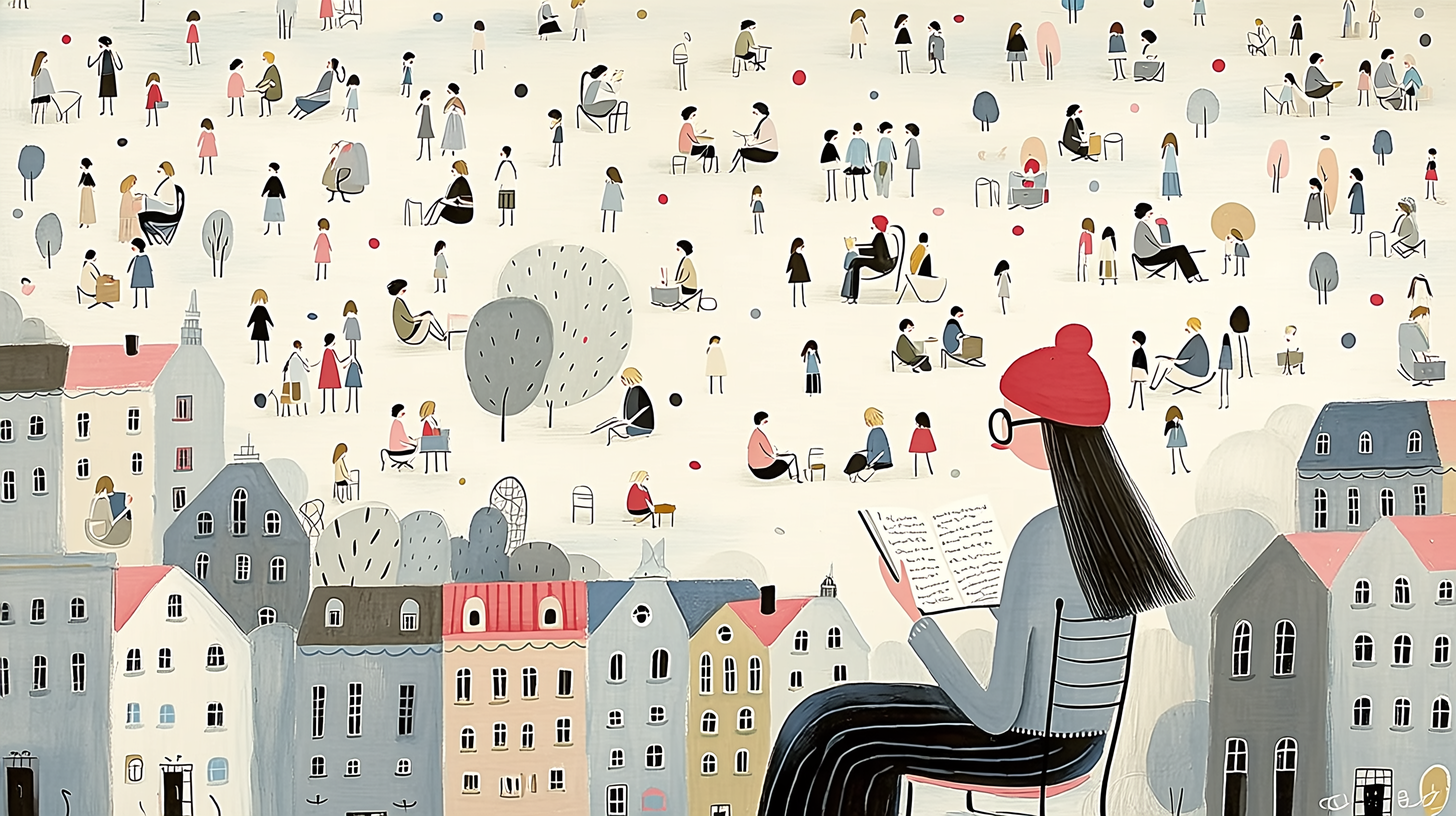 ジョセフ・チアロッキ(Joseph Ciarrochi)の論文を読む女性