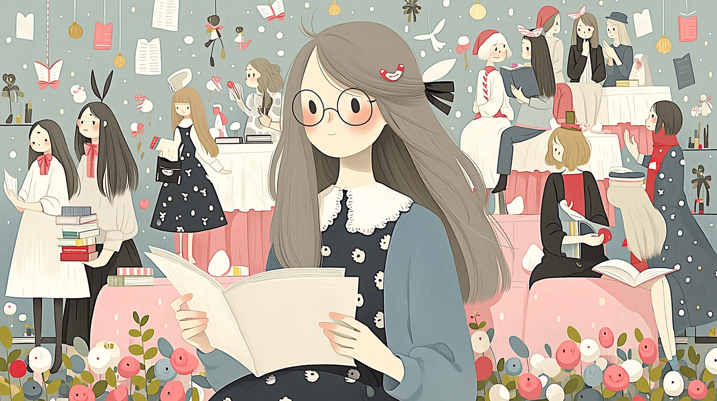 ラウレンツ・L・マイヤー(Laurenz L. Meier)の論文を読む女性