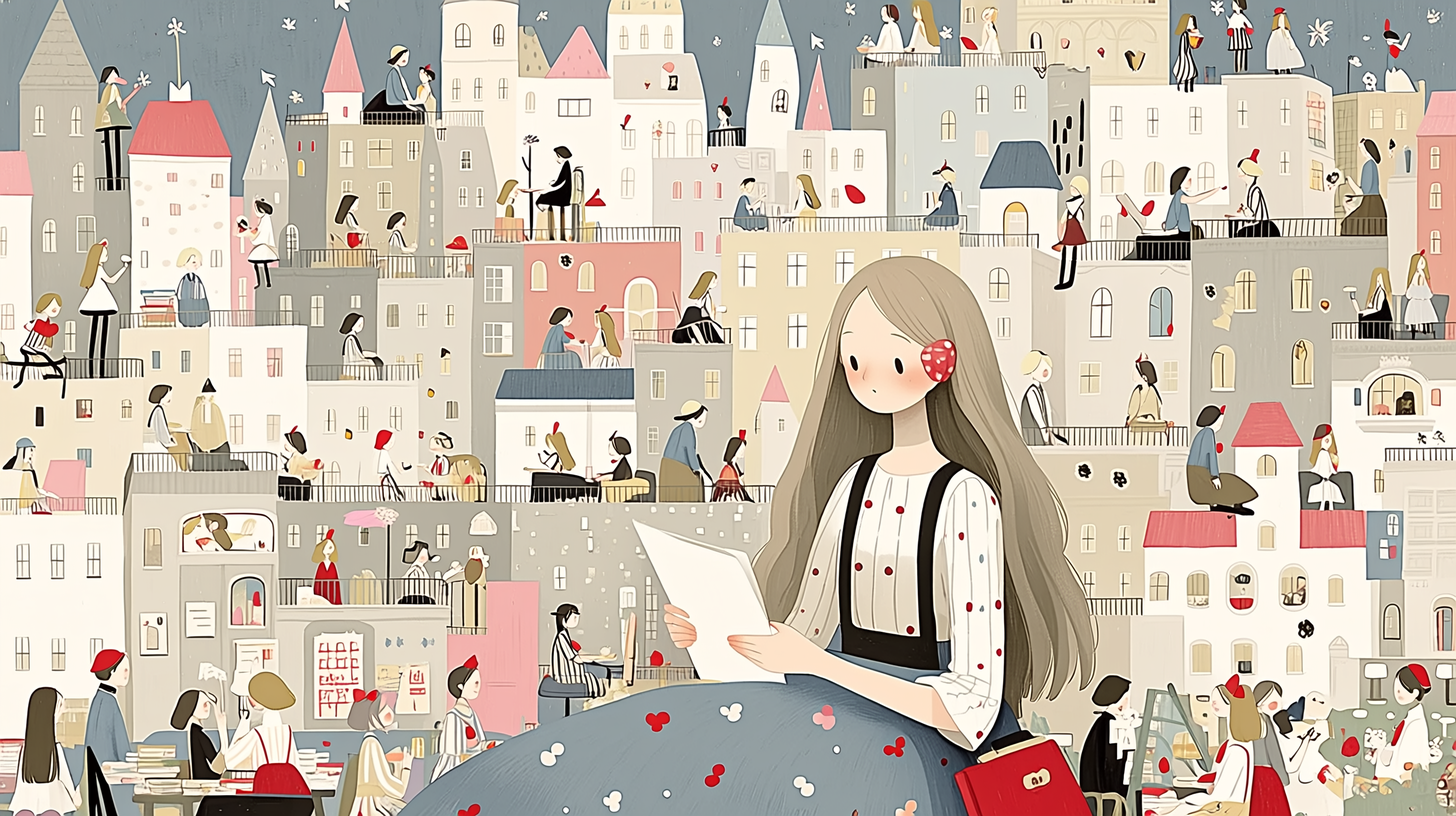 サラ・L・マーシャル(Sarah L. Marshall)の論文を読む女性