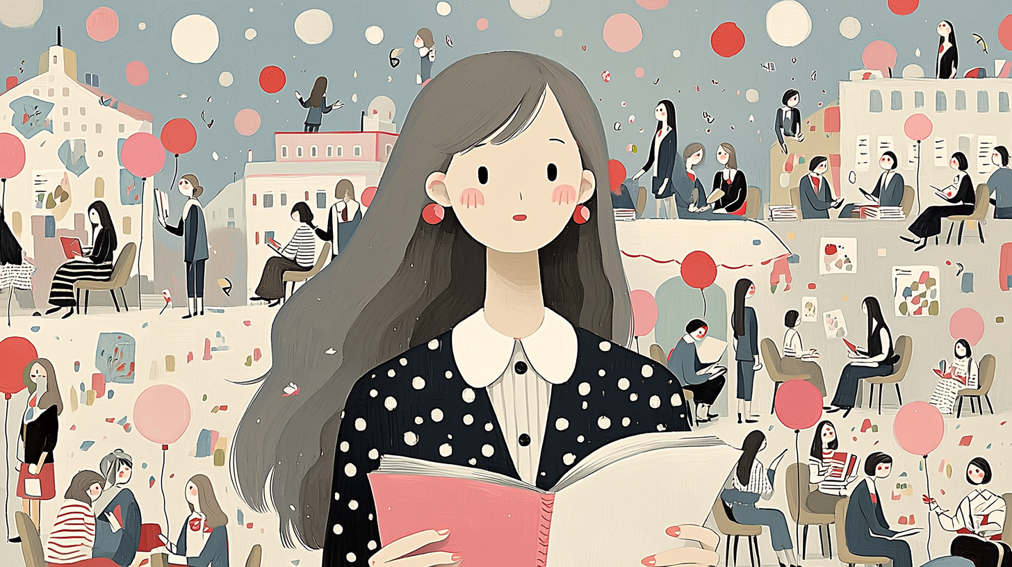 ルイーズ・ワシルキウ(Louise Wasylkiw)の論文を読む女性