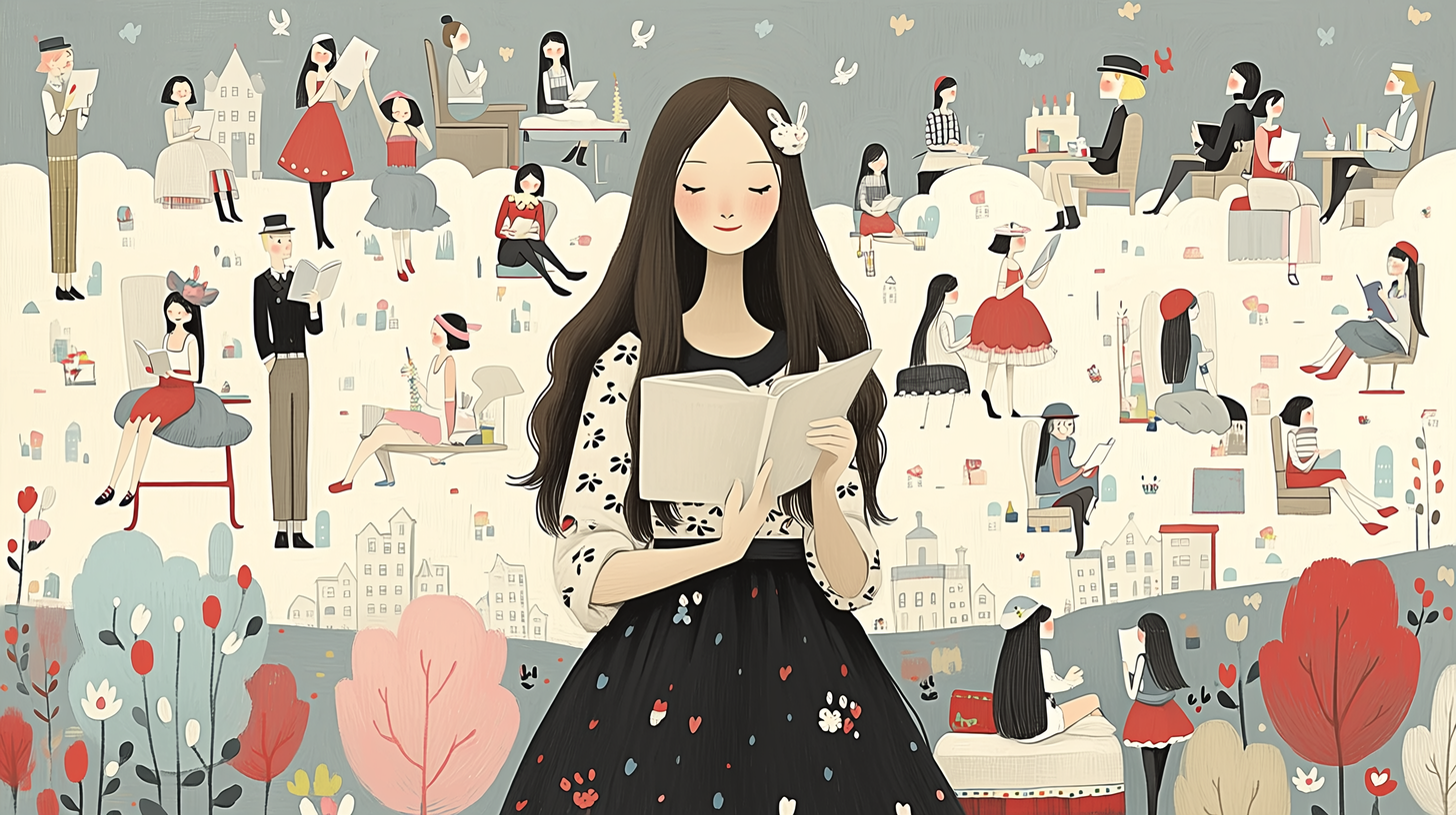 アレカ・M・マクレラン(Aleka M. MacLellan)の論文を読む女性