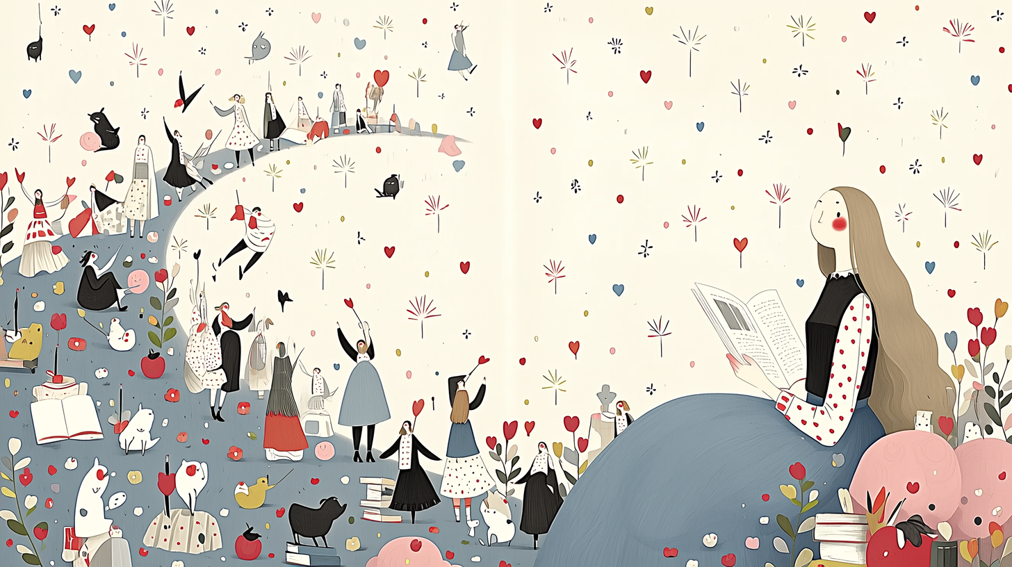 トビアス・クリーガー(Tobias Krieger)の論文を読む女性