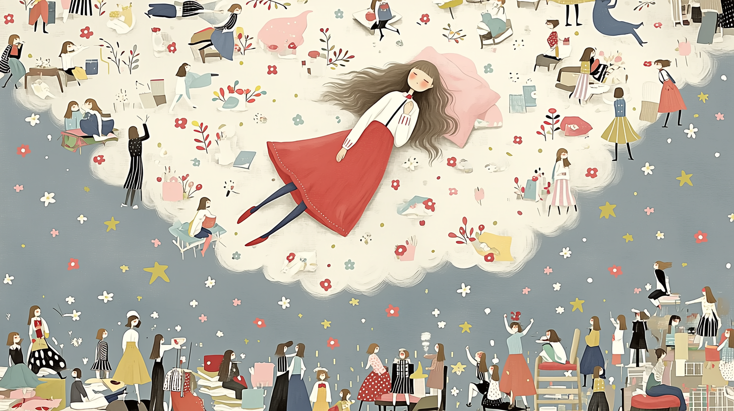 心が壊れにくいために昼寝をしている女性