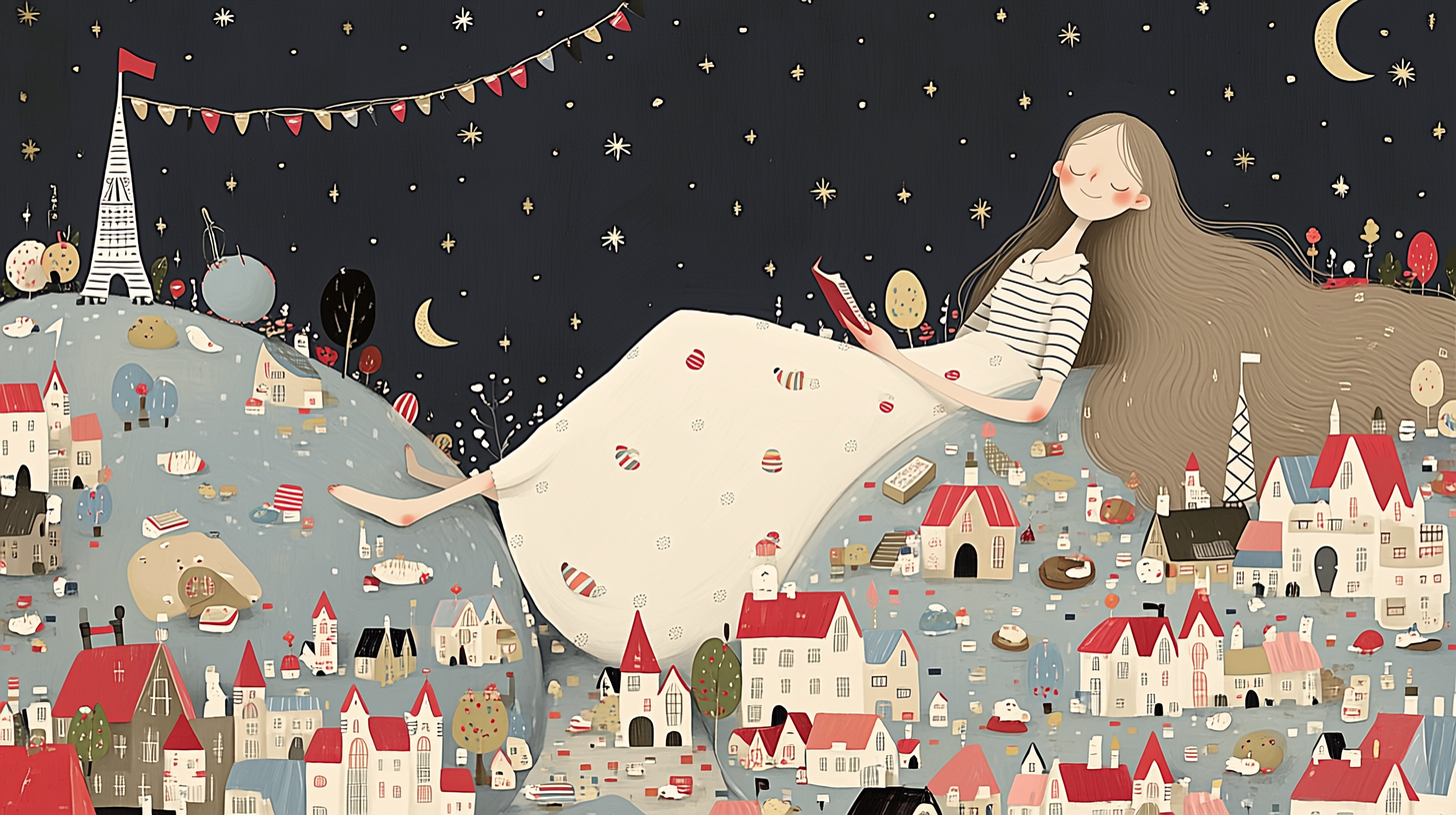 世界が重たく見えるので昼寝をしている女性