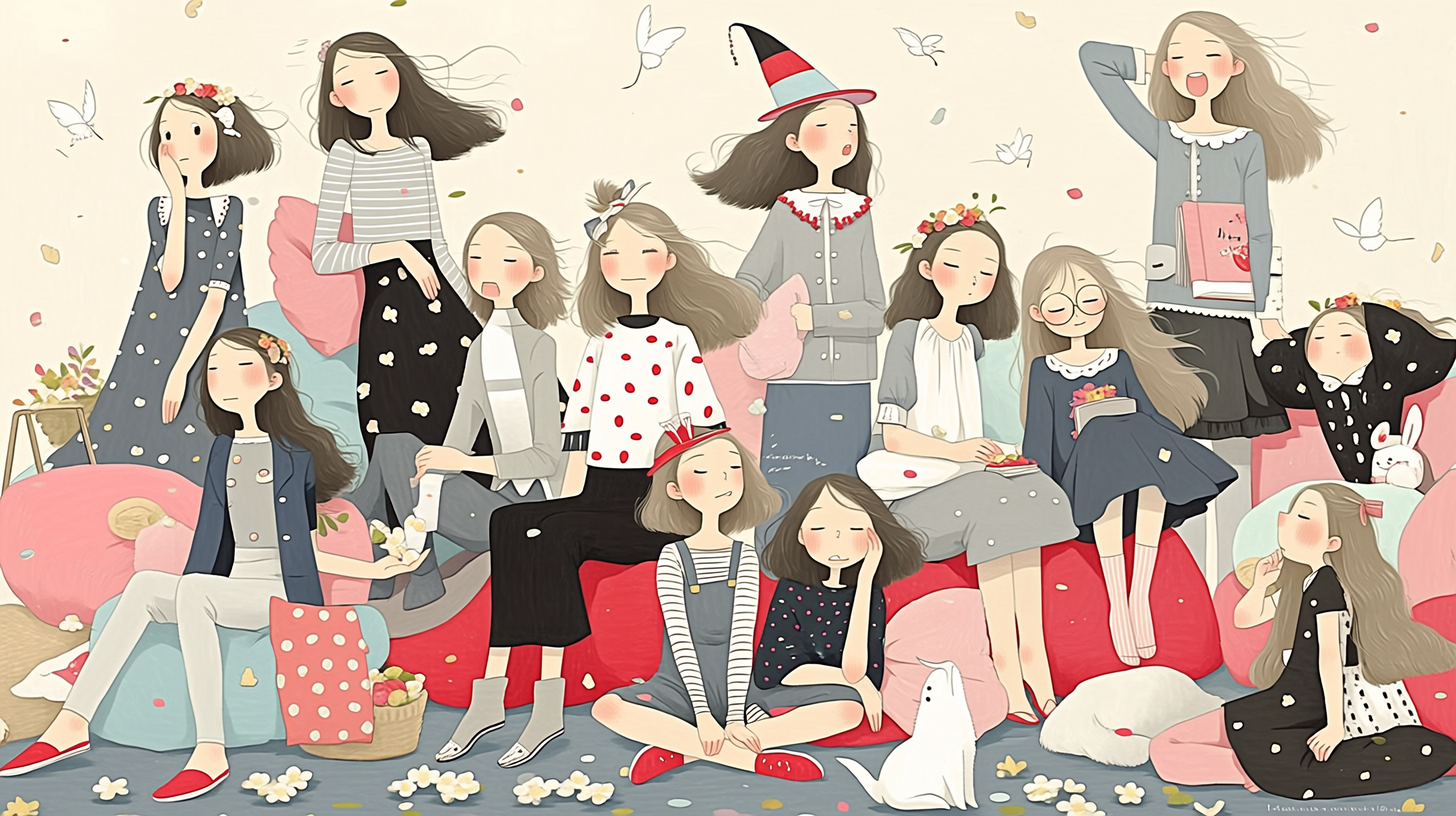 自尊心が年齢によって変化しながら昼寝をしている女性